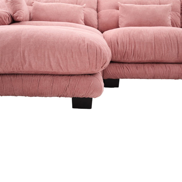 English Elm United We Win Plush U-Shaped Cloud Couch Set With 2 Ottomans & Bolster Pillows For Cozy Living Room W1568S00198-GIGA