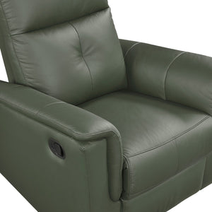 English Elm Green Swivel Glider Recliner Chair 100% Top Grain Leather Match 360° Swivel Plush Padded Comfort Reclining 35.5x36.5x40" B011P329277