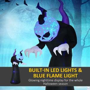 English Elm Halloween Skeleton Reaper Inflatable Yard Decor with Led Lighting Waterproof Lawn Display T3971P382674