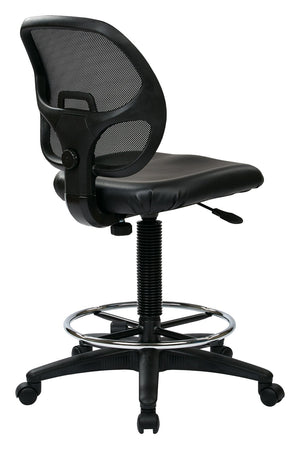 OSP Home Furnishings Deluxe Ergonomic Drafting Chair with Breathable Mesh Back and Padded Seat for Studio Use 18" DC2990V
