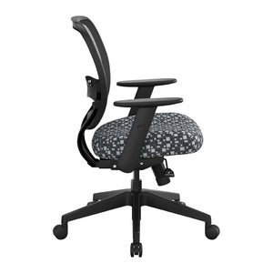 OSP Home Furnishings Air Grid Ergonomic Mesh Office Chair with Lumbar Support and Greenguard Certified Airflow City Park Steely 5500SL-K108
