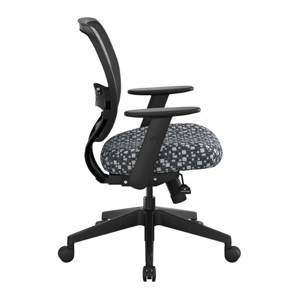 OSP Home Furnishings Air Grid Ergonomic Mesh Office Chair with Lumbar Support and Greenguard Certified Airflow City Park Steely 5500SL-K108