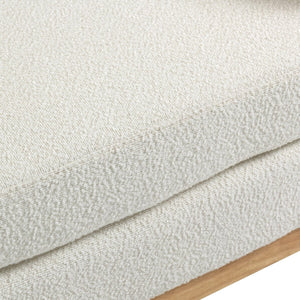 English Elm 54.3"w Boucle Upholstered Bench with Bolster Pillows Pocket Spring Cushion Wood Legs W3188P410646
