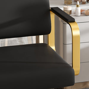 English Elm Hydraulic Salon Chair 360° Swivel Professional Barber Stylist Seat with Pump, PU Leather Comfort W2700P318173