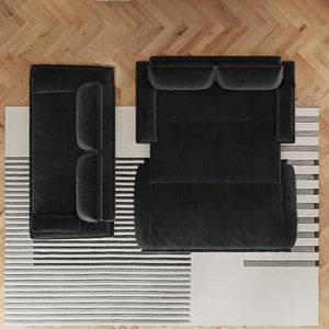 English Elm 73.2" Queen Sleeper Sofa Convertible Corduroy Loveseat for Guest Room or Living Space Black W1885S00228