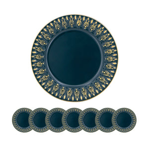 English Elm 8 Pack Plastic Charger Plates - Stylish 14" Durable Set For Weddings, Parties & Everyday Use W2078P234121