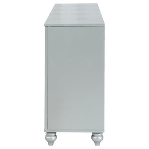 English Elm Arabesque Six Drawer Dresser with Crystal Pulls and Fretwork Art Deco Glam Finish B062P441419