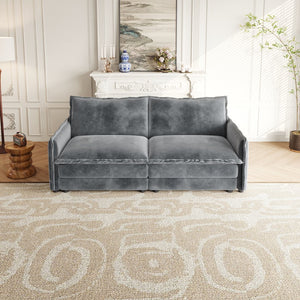 English Elm Corduroy Loveseat Sofa – Stylish, Modular 2-Seat Couch With Deep Comfort & 2 Pillows For Living Spaces W834S00413