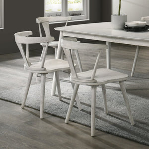 English Elm 2-piece Solid Wood Farmhouse Dining Chair Set with Weathered Rustic Finish W2537P214545