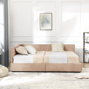 English Elm Full Size Upholstered Tufted Bed Frame - Stylish Velvet Sofa Bed With Storage, Pink Elegance W487S00305