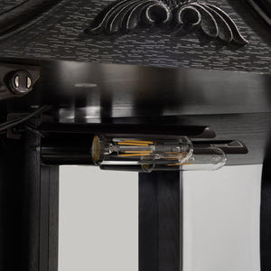 English Elm Lighted Corner Curio Cabinet With Adjustable Shelves, Elegant Black Design, Perfect For Home Display W1758P300126