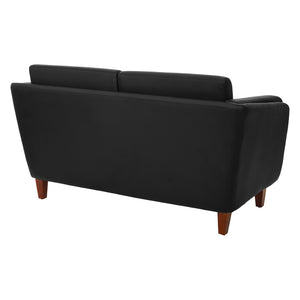 OSP Home Furnishings Loveseat Commercial Grade Faux Leather Two Seat Sofa with Cherry Wood Legs for Offices Loveseat SL59402-U65