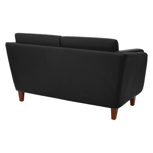 OSP Home Furnishings Loveseat Commercial Grade Faux Leather Two Seat Sofa with Cherry Wood Legs for Offices Loveseat SL59402-U65