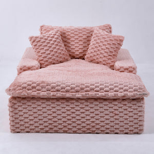 English Elm 51 Compact Comfort Sofa with Turtle Fleece, Sponge Support, Two Pillows, 400lb Capacity for Small Spaces Pink W3371P326396