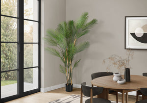 English Elm Artificial Monstera Tree 83" Tall Realistic Floor Plant with 78 Lush Leaves in Black Pot, No Maintenance Green 87 L x 9 W x 9 H B2710P287116