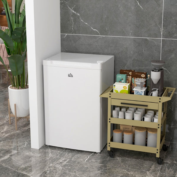English Elm Homcom Compact Upright Freezer 3 Cu Ft with Adjustable Thermostat for Dorm Apartment White W2225P200388