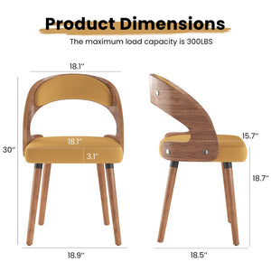 English Elm Swivel Counter Stools Set of 2 Rattan Back Pu Seat Mid Century Wood Frame Kitchen Ginger T3623P433505