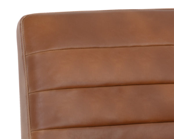 Sunpan SPYROS Counter Stool - Tobacco Tan Faux Leather, Modern Design with Steel Frame for Stylish Comfort 107763V