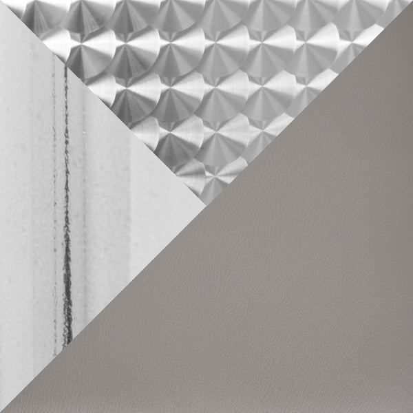 English Elm Bistro Square-Ale Contemporary Adjustable Bar Set by LumiSource — Faux Leather Stools, Oval Footrest, Modern Pub Vibe Grey B202S01477