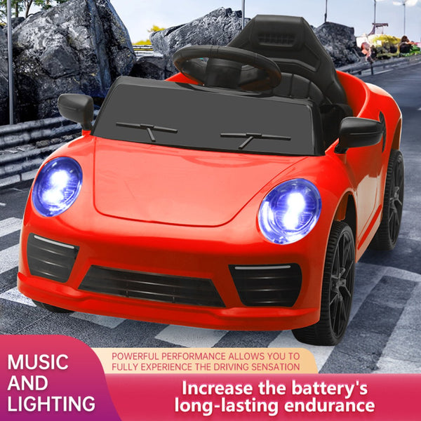 English Elm Ride on Electric Sports Car for Kids 12v Dual Motor with Remote Swing and Led Lights Red W1760P358679