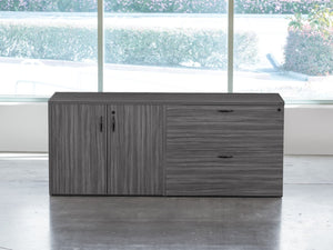 OSP Home Furnishings Napa Executive Credenza with Concealed Storage for Modern Office or Conference Room Combo NAPSGW-TYP205