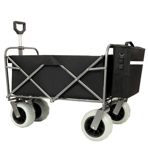 English Elm Beach Utility Wagon Heavy Duty Steel Frame All Terrain Pneumatic Tires Folding Hauler W2932P253147