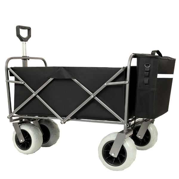 English Elm Beach Utility Wagon Heavy Duty Steel Frame All Terrain Pneumatic Tires Folding Hauler W2932P253147