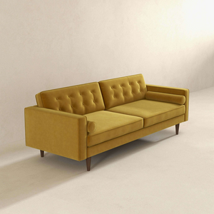 English Elm Ashcroft Furniture - Casey Mid Century Modern Gold Velvet Sofa