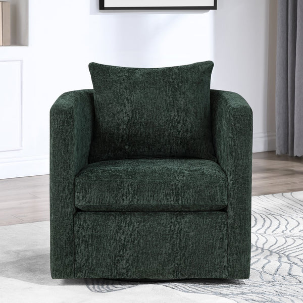 English Elm Sutton Kelly Green Swivel Barrel Chair — Ultra-Soft Performance Fabric, Reversible Cushions, 360° Comfort and Stain-Resistant Durability B050P322587