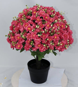 English Elm 24-inch Faux Snow Lotus Potted Arrangement Uv Resistant Lifelike Floral Set of Two Rose Red W2945P458458