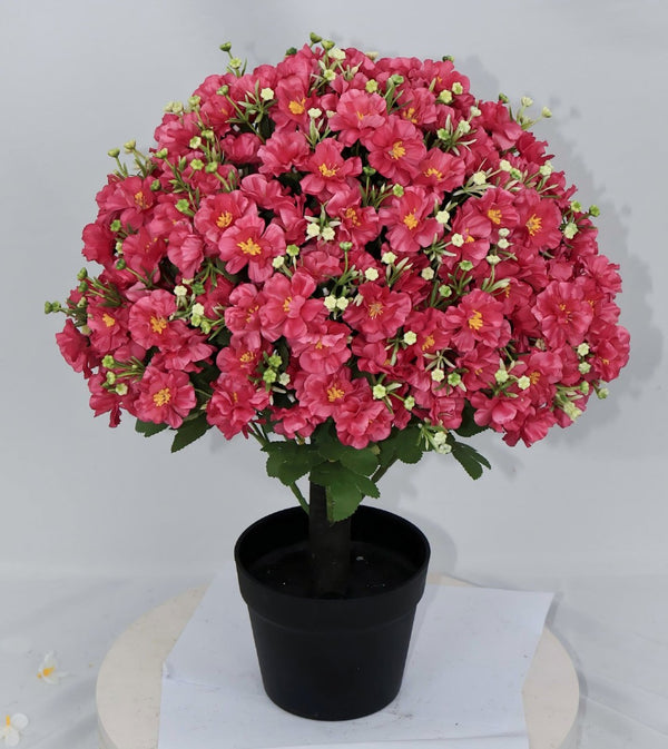 English Elm 24-inch Faux Snow Lotus Potted Arrangement Uv Resistant Lifelike Floral Set of Two Rose Red W2945P458458