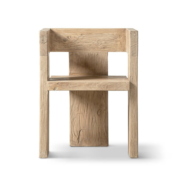 English Elm Avenel Reclaimed Elm Sculptural Accent Chair Wabi-sabi Solid Wood Architectural Statement Natural B2719P474445