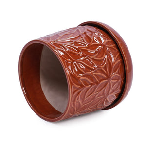 English Elm Set Of 2 Ceramic Flowerpots - 7" Stylish Red Planters For Indoor & Outdoor Plant Displays W3273P322543-GIGA