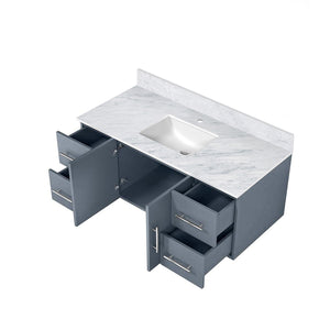 English Elm Dark Grey Bath Vanity With Carrara Marble Top - Elegant Design, Ample Storage & Modern Functionality B2731P258481