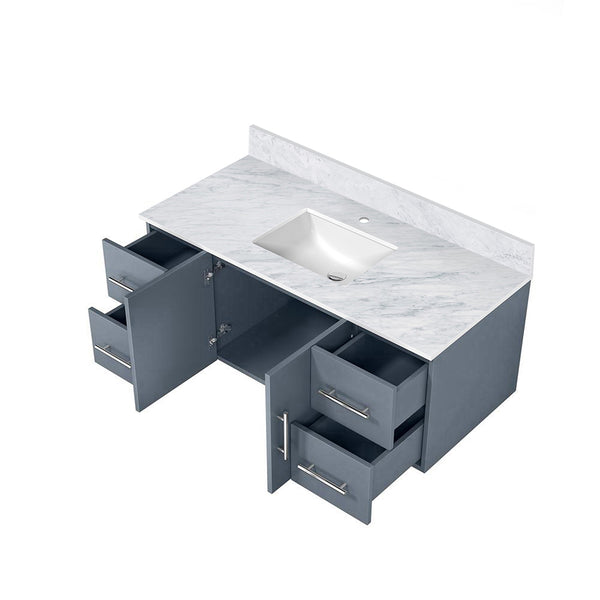 English Elm Dark Grey Bath Vanity With Carrara Marble Top - Elegant Design, Ample Storage & Modern Functionality B2731P258481