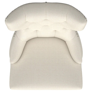 English Elm 1pc Modern Tufted Wingback Dining Chair with Curved Barrel Back, Nailhead Trim, Plush Upholstery Comfort Beige,Black 28.74 L x 27.95 W x 25.2 H B011P301371