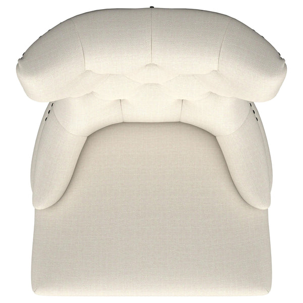 English Elm 1pc Modern Tufted Wingback Dining Chair with Curved Barrel Back, Nailhead Trim, Plush Upholstery Comfort Beige,Black 28.74 L x 27.95 W x 25.2 H B011P301371