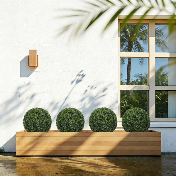 English Elm 18.5in Faux Boxwood Topiary Spheres Uv Stable Outdoor Garden Planter Decor Set of Two W2945P460781