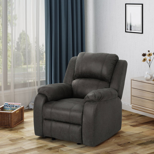 English Elm Christopher Knight Home® - Manual Recliner Chair Linen Upholstery, Compact Space-Saving Design with Dual-Angle Lever for Cozy Relaxation Slate 62812.00MFSLAT