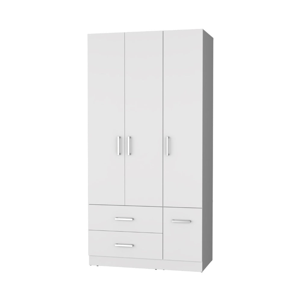 English Elm White Elegant 4-Door Armoire With 2 Drawers For Organized Storage In Bedrooms And Dressing Areas B062S00564-GIGA