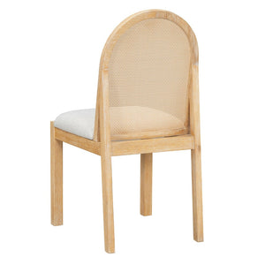 English Elm Trexm Farmhouse Oval Dining Set Seats Six with Rattan Back Chairs Oak Veneer Table Beige,Natural ST000157AAD