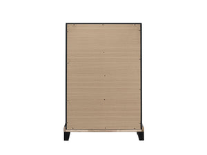 English Elm Livingston 4-Drawer Chest with Wood Grain Finish, Dovetail Construction & Brushed Steel Handles, Durable Storage Solution Black 33.66 L x 18.5 W x 48.03 H B078P366199