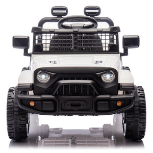 English Elm 24v Kids Ride on Car with Parental Remote Four Wheel Suspension Led Lights Bluetooth White W1578P235083