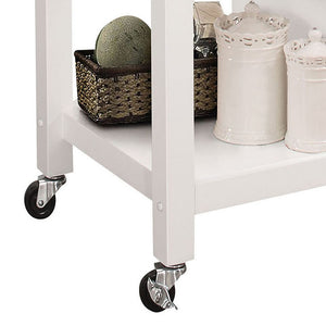 English Elm Black Black and White Kitchen Cart with Locking Wheels, Wine Rack, Towel Bar, Cabinet, Drawer, Shelves B062P189061