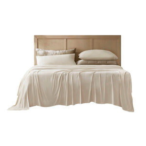 English Elm 4-piece Queen Nylon Spandex Sheet Set Moisture Wicking Stretch Fabric for Hot Sleepers Ivory B035P408285
