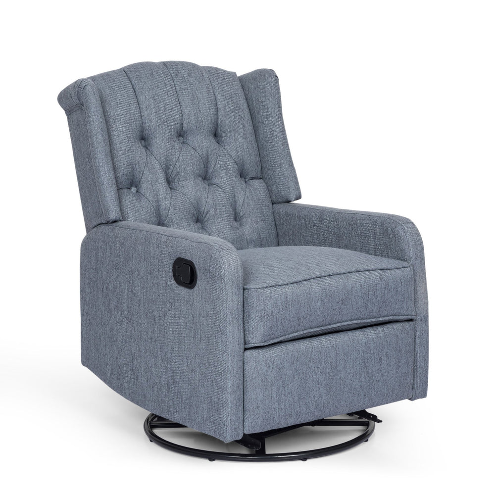 English Elm Christopher Knight Home® - Classic Linen Recliner Chair with 360° Swivel and Manual Recline, Durable Frame, Cozy Upholstery Charcoal 66842.00CHAR