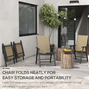 English Elm Outsunny 4 Piece Folding Mesh Sling Outdoor Dining Chair Set with Steel Frame W2225P174112