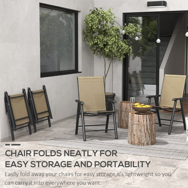 English Elm Outsunny 4 Piece Folding Mesh Sling Outdoor Dining Chair Set with Steel Frame W2225P174112