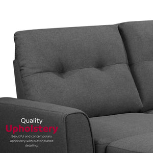 English Elm Living L-Shaped Sleeper Sofa Lounger with Storage Chaise, Convertible Sectional Bed, Durable Frame Grey 52 L x 35 W x 23 H B2741S00005