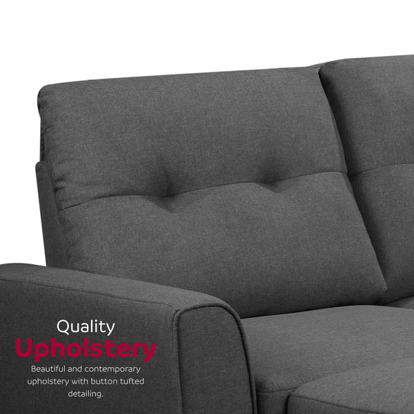 English Elm Living L-Shaped Sleeper Sofa Lounger with Storage Chaise, Convertible Sectional Bed, Durable Frame Grey 52 L x 35 W x 23 H B2741S00005